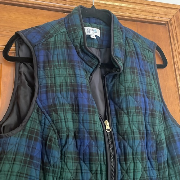 CROFT & BARROW blue green plaid vest - Picture 3 of 6